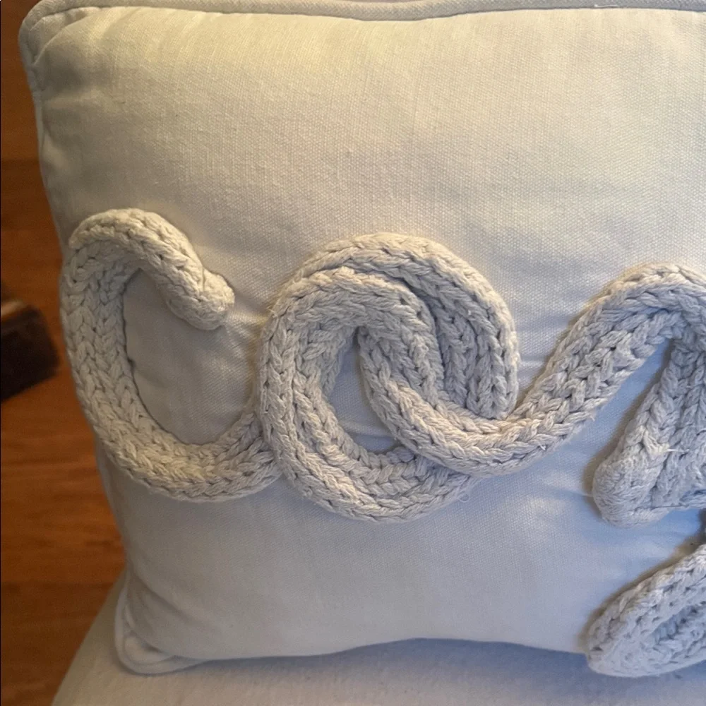 Source Unknown Cream Decorative Pillow with Braided Rope Accent